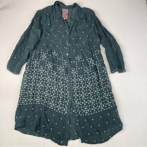 Johnny Was Shirt Dress Green Size Extra Small